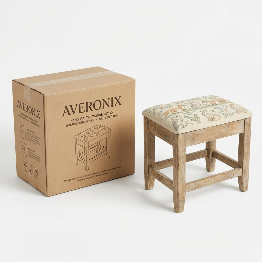 AVERONIX Handcrafted Wooden Stool