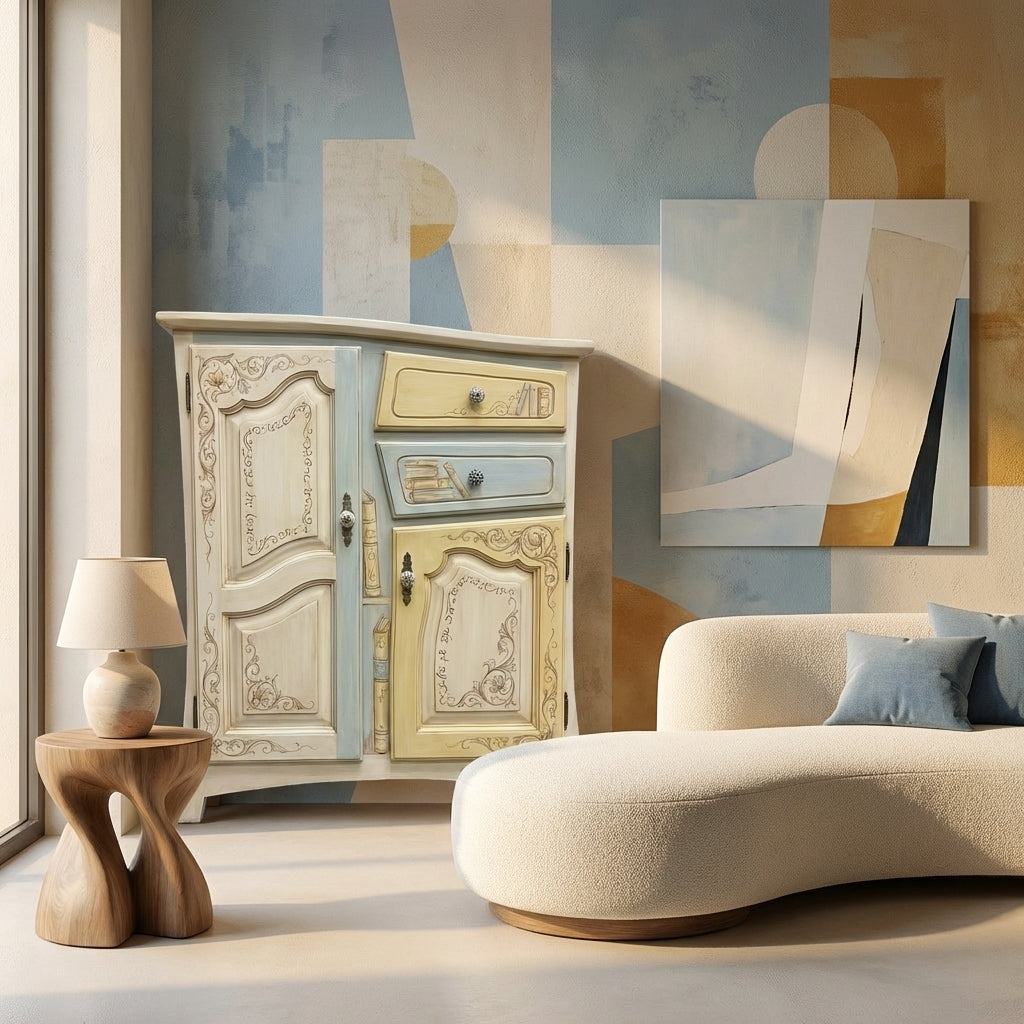 Vintage French-Style Accent Cabinet
