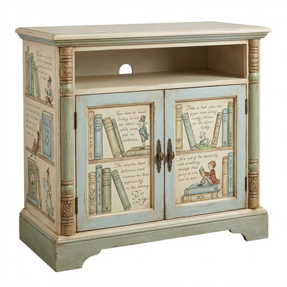 Nightstand with Open Shelf & Double Doors
