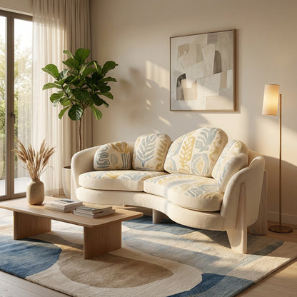 Modern Curved Loveseat Sofa