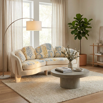 Modern Curved Loveseat Sofa