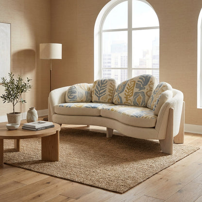 Modern Curved Loveseat Sofa