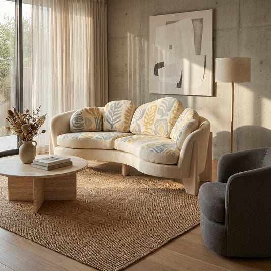Modern Curved Loveseat Sofa
