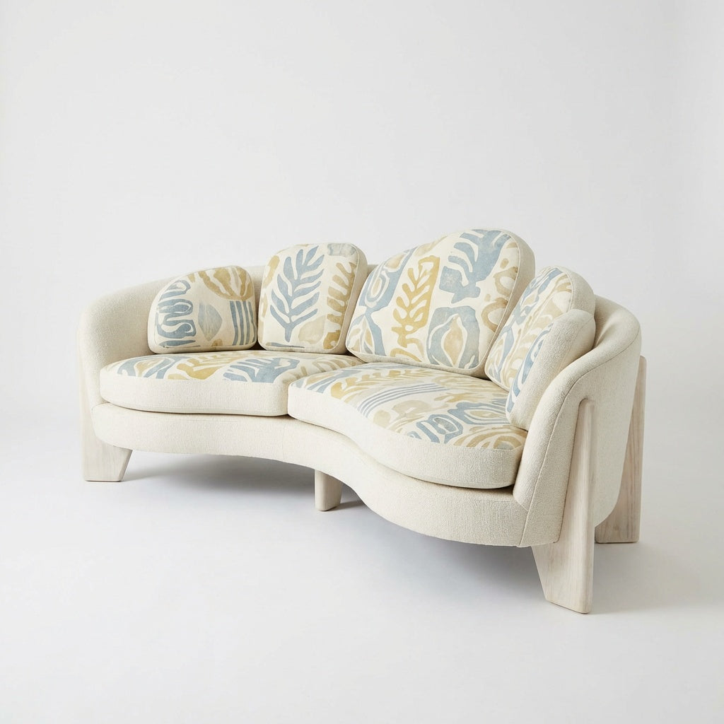 Modern Curved Loveseat Sofa