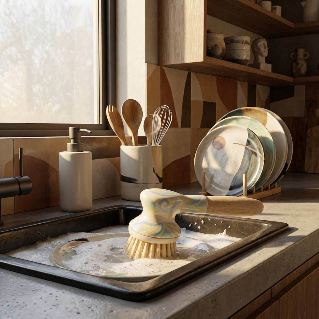 AVERONIX Eco‑Friendly Ceramic & Wood Brush