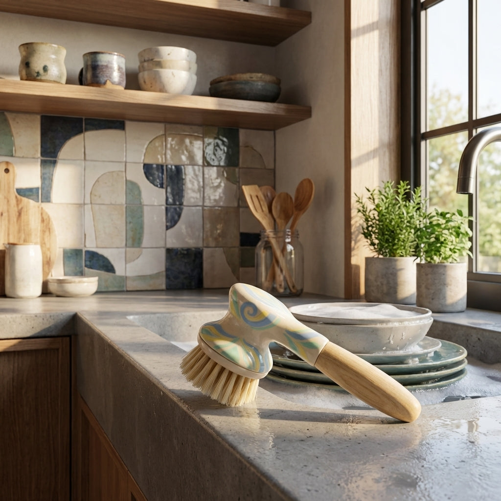 AVERONIX Eco‑Friendly Ceramic & Wood Brush