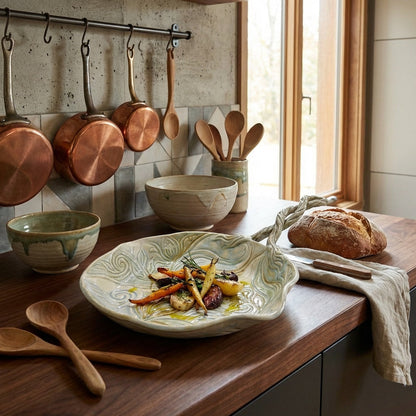 AVERONIX Artisan Ceramic Leaf Dish
