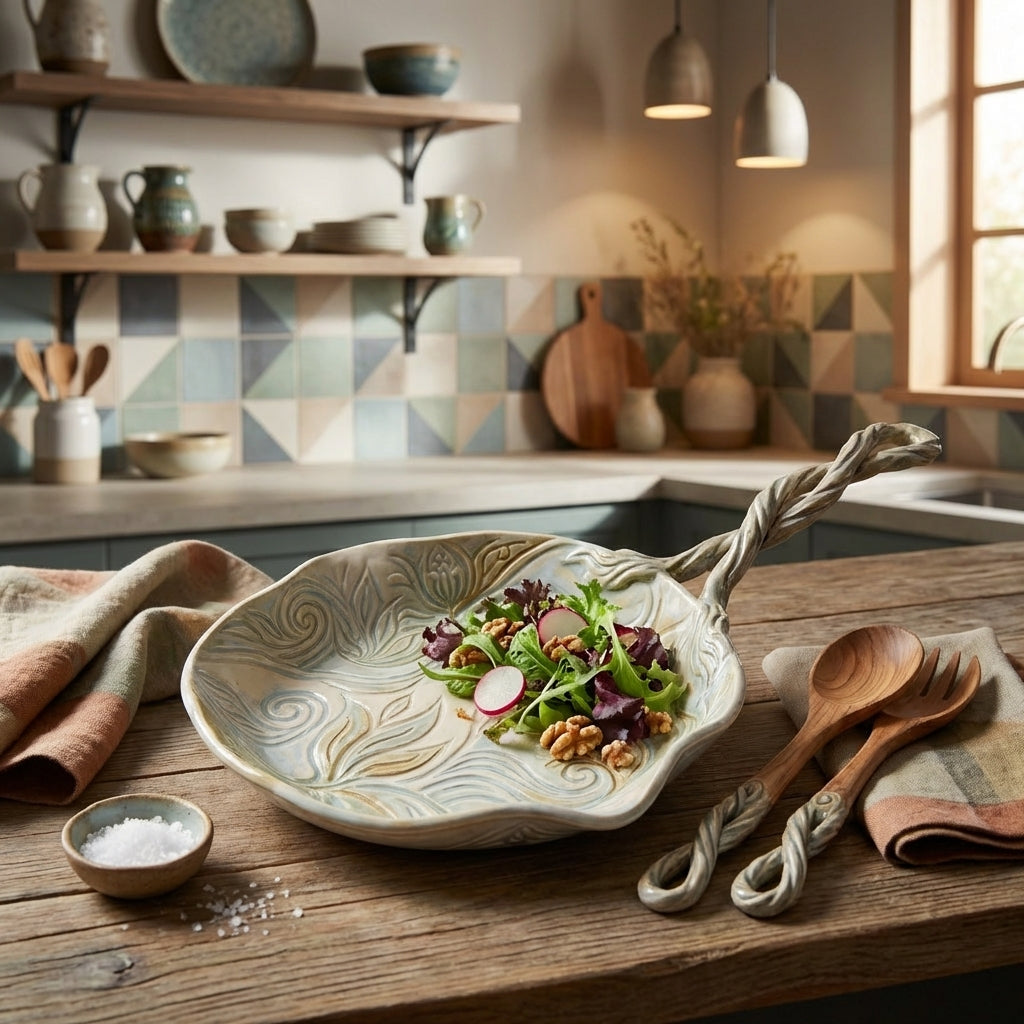 AVERONIX Artisan Ceramic Leaf Dish